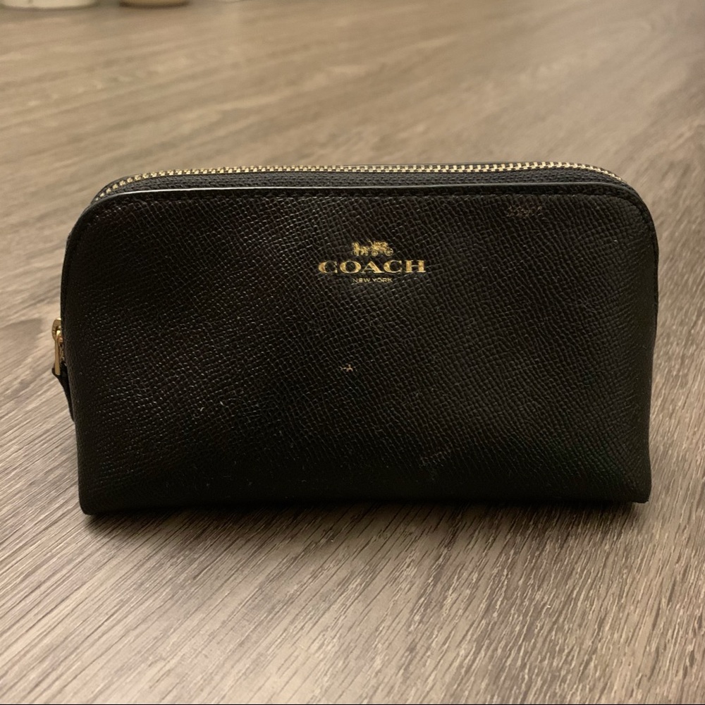 (3 for $39) Coach Black Leather Make up Bag